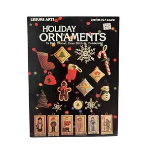 Vintage Holiday Ornaments Design Leaflet Knit Crochet Cross Stitch Needlepoint